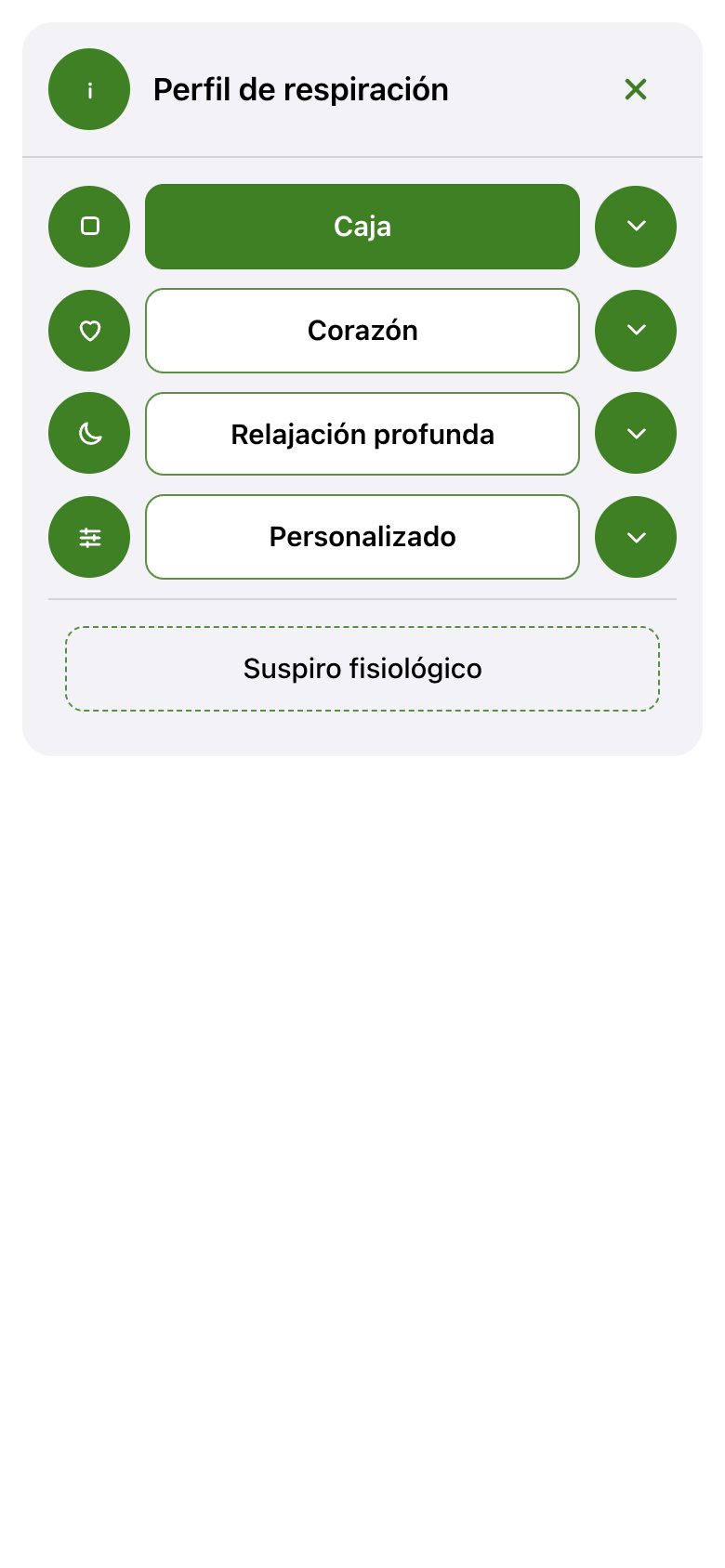 Versión web, los perfiles de respiración: captura del 26 de agosto de 2026